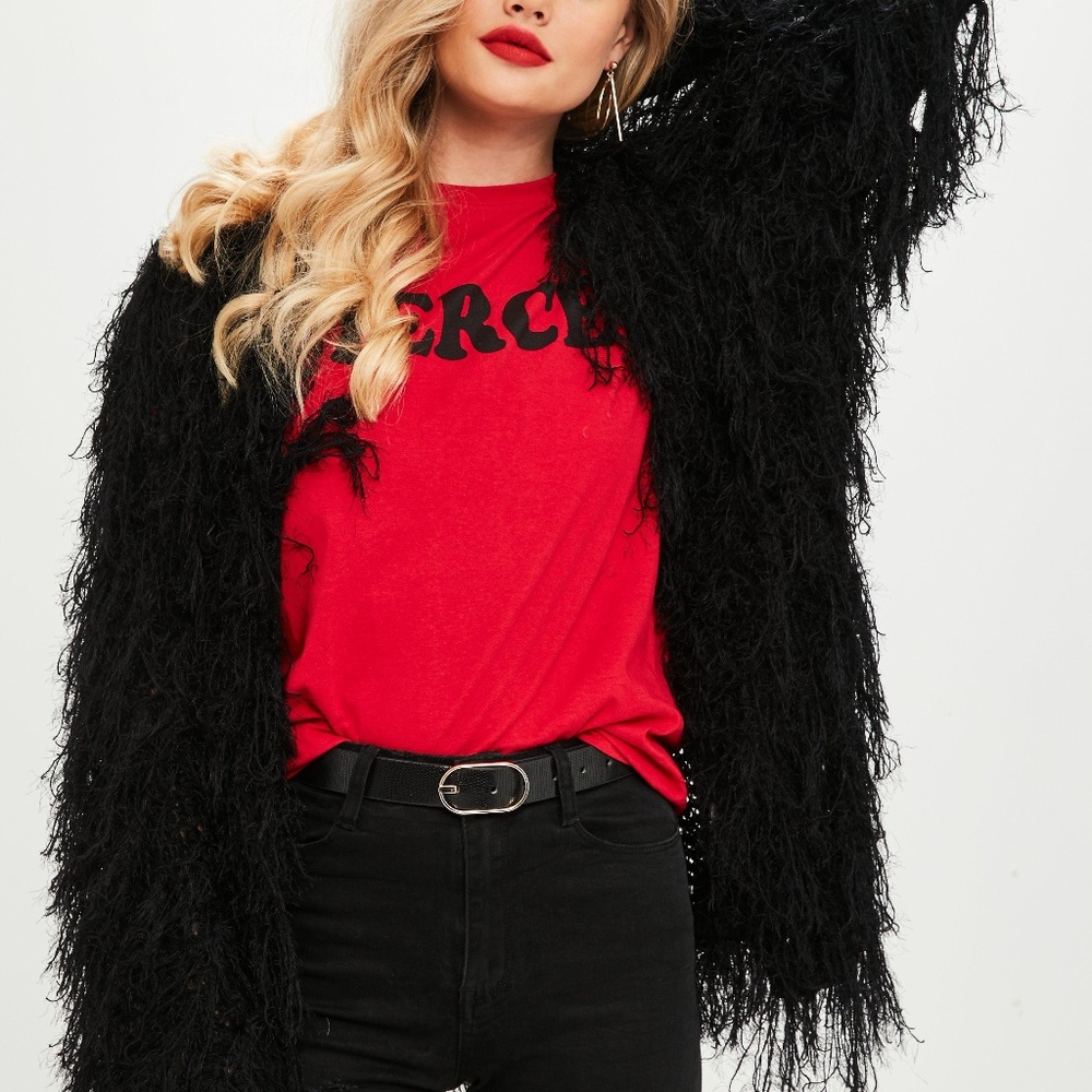 ALEXIA FRINGE CARDIGAN BLACK